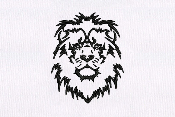 Black Outline Lion: A Bold Choice for Modern Embroidery