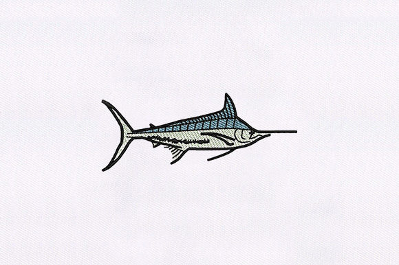 Blue Marlin Fish Embroidery Design
