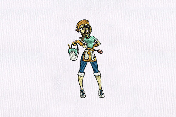 Maid Woman Embroidery Design