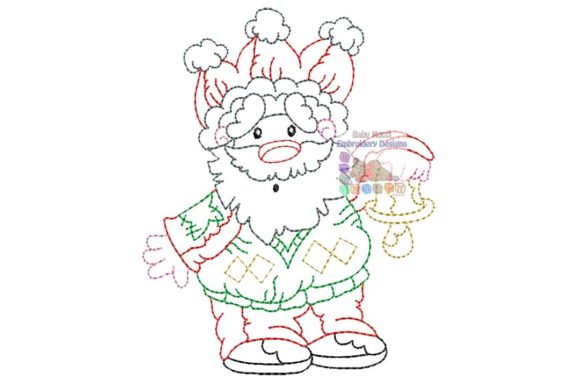 Santa with Bell: A Festive Embroidery Gem