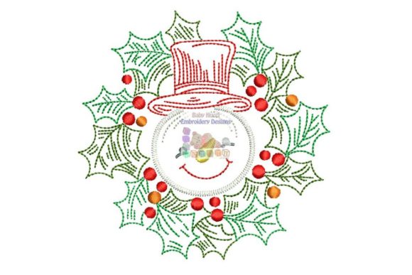 Snowman in Wreath: A Festive Embroidery Design Review